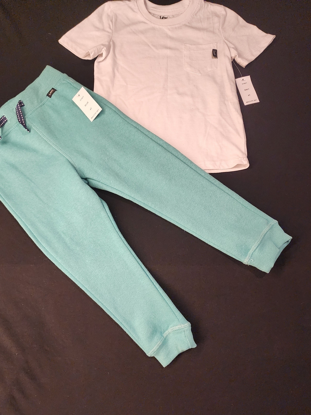 Lee Kids Teal Sweat Joggers Set with Navy Drawstring